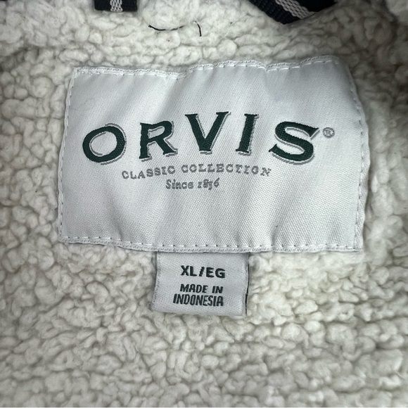 ORVIS Men’s 1/4 Zip Pullover Sherpa Lined Jacket/Sweater Sz XL Gray Pockets - Picture 5 of 12